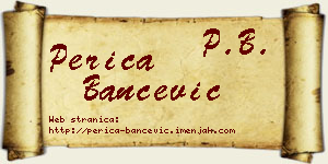 Perica Bančević vizit kartica